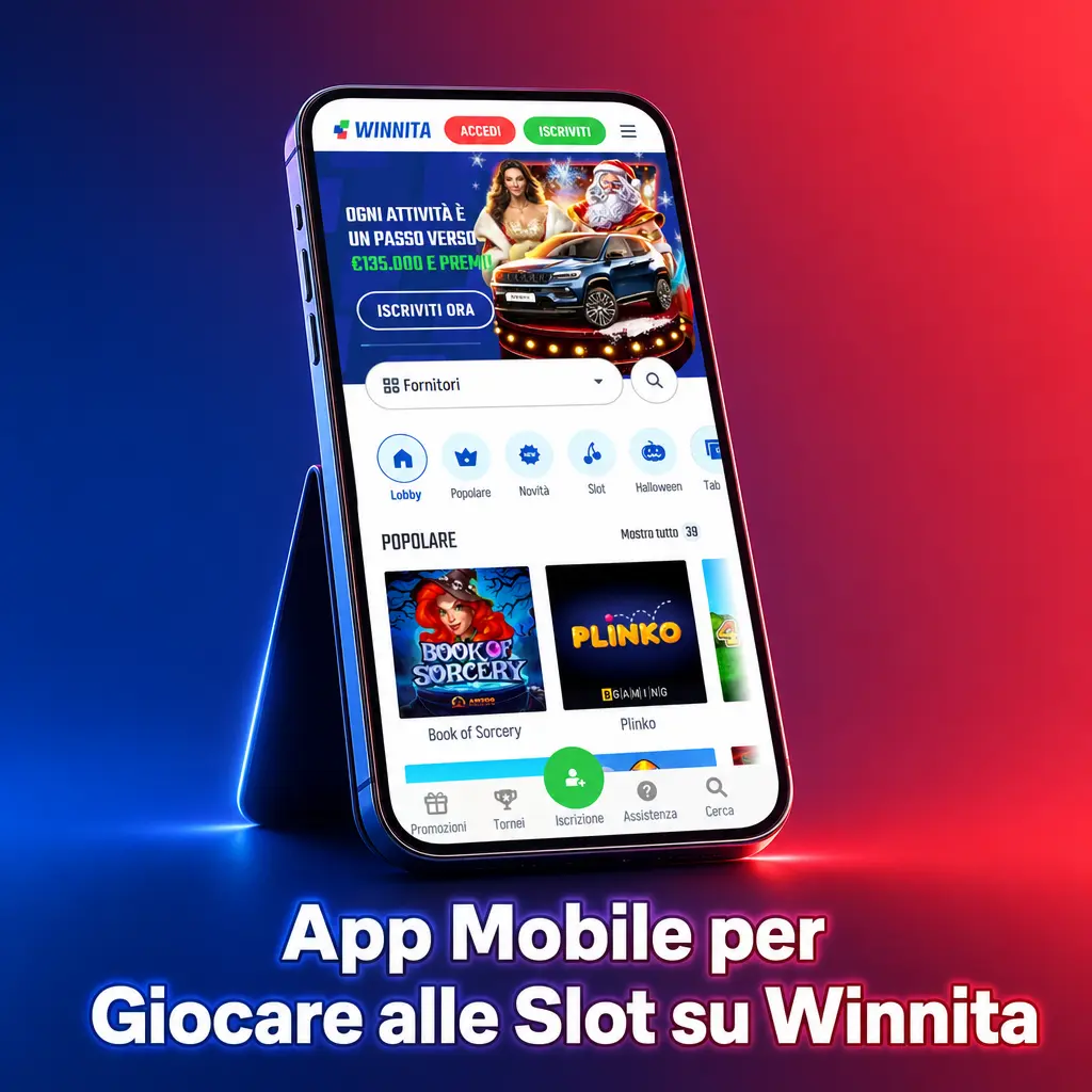 App mobile Winnita per giocare alle slot su smartphone iOS e Android con interfaccia touch ottimizzata