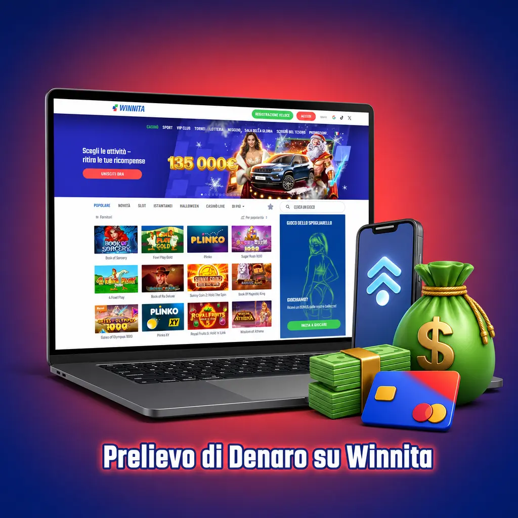 Guida al prelievo di denaro su Winnita: accesso alla cassa, selezione metodo e verifica KYC