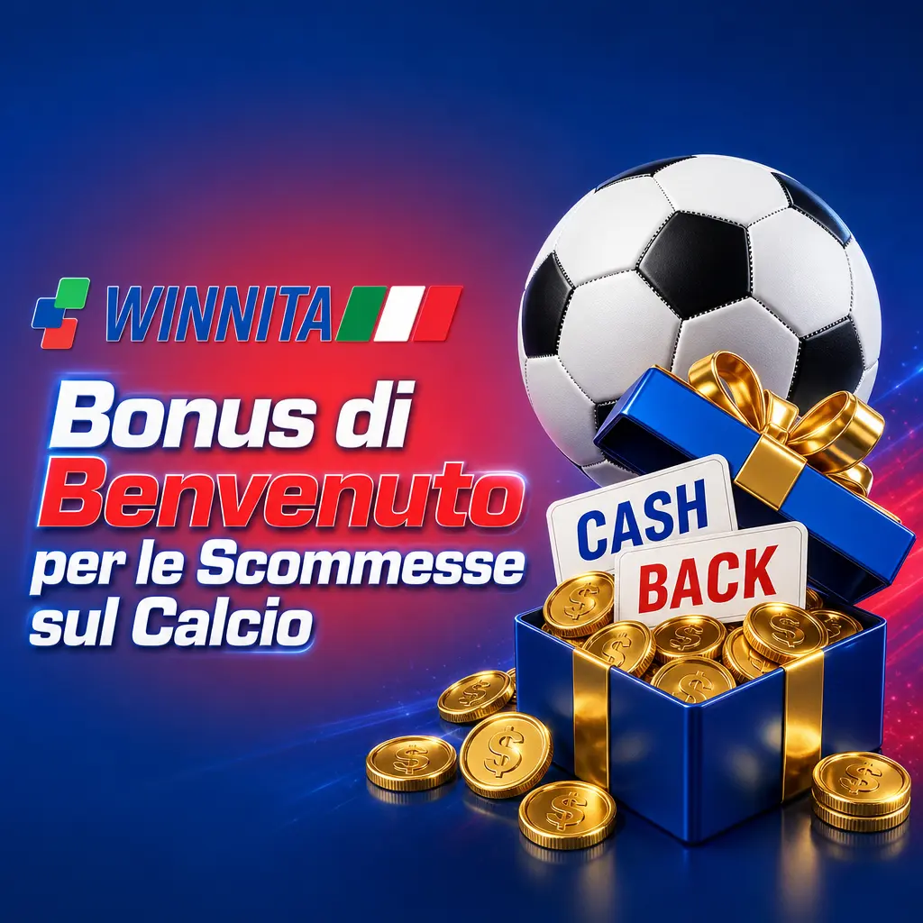 Bonus di benvenuto Winnita fino a 3.000 EUR e 450 giri gratuiti per scommesse calcio in Italia