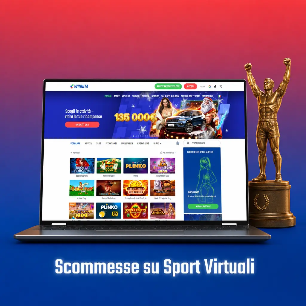 Scommesse su sport virtuali: calcio, tennis, ciclismo e corse di cavalli con algoritmi certificati su Winnita