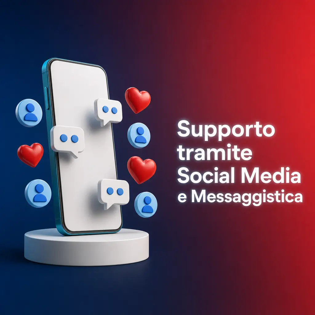 Supporto Winnita tramite social media: Telegram, Facebook Messenger, Twitter e WhatsApp per assistenza rapida