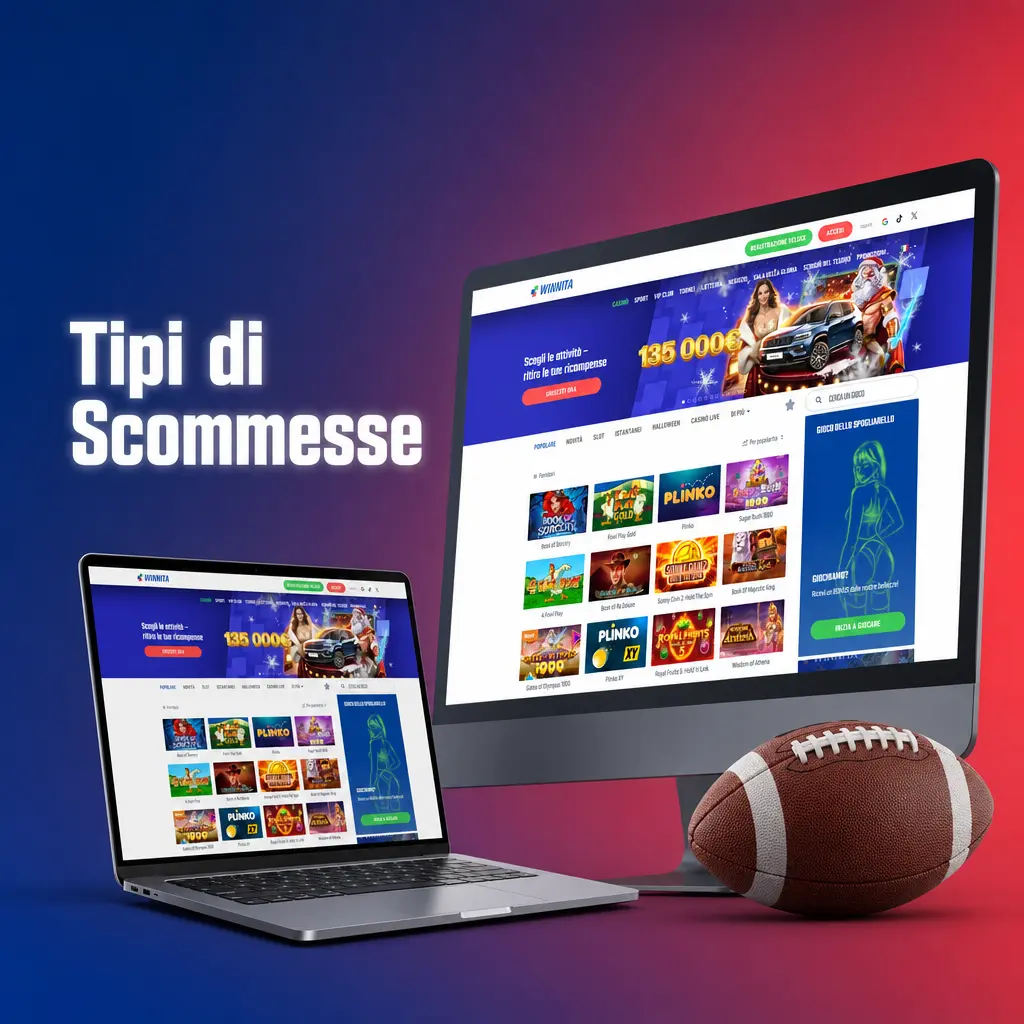 Tipi di scommesse su Winnita: singola, multipla e sistema per giocatori italiani con quote e combinazioni vincenti